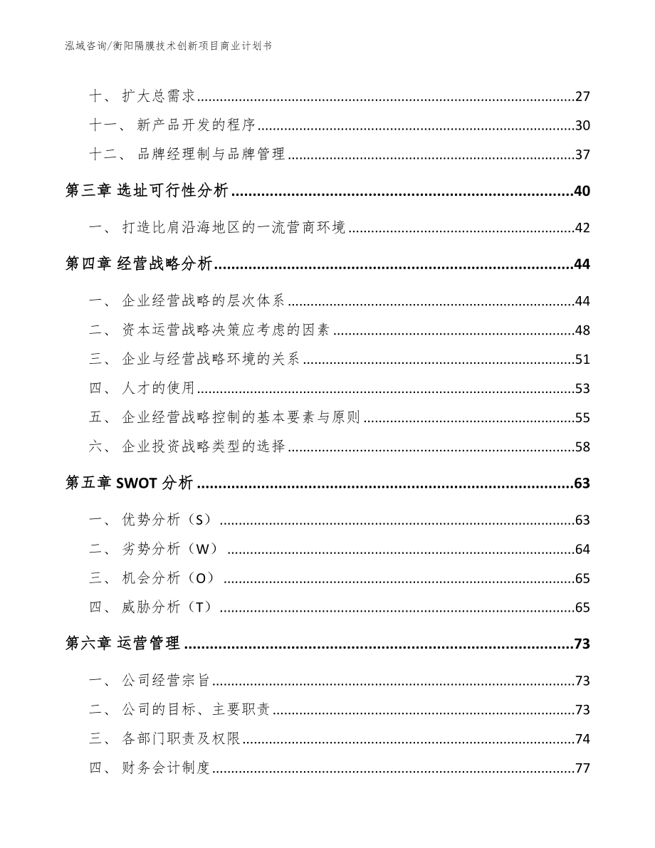 衡阳隔膜技术创新项目商业计划书【模板范本】_第2页