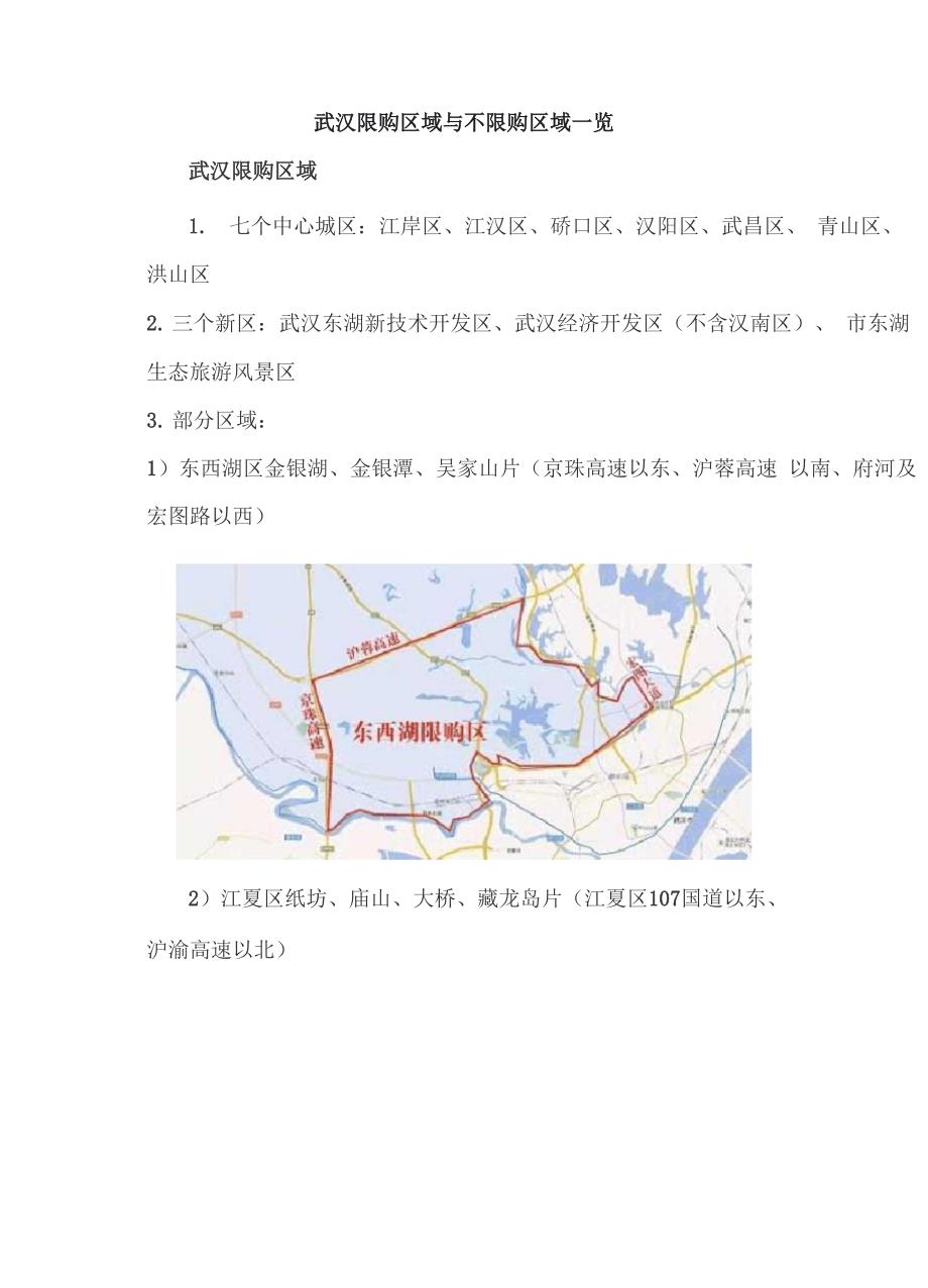 武汉限购区域与不限购区域一览_第1页