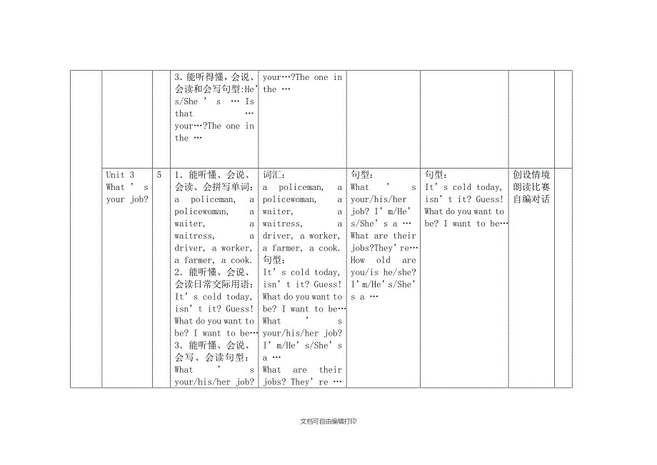 四年级英语教学计划(下)_第4页