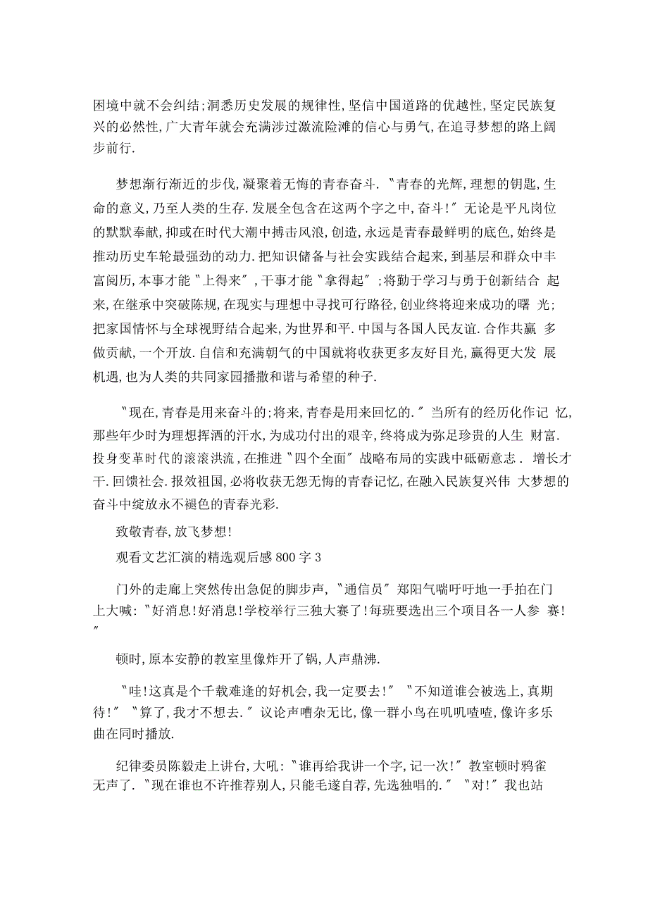 观看文艺汇演的观后感800字5篇_第3页