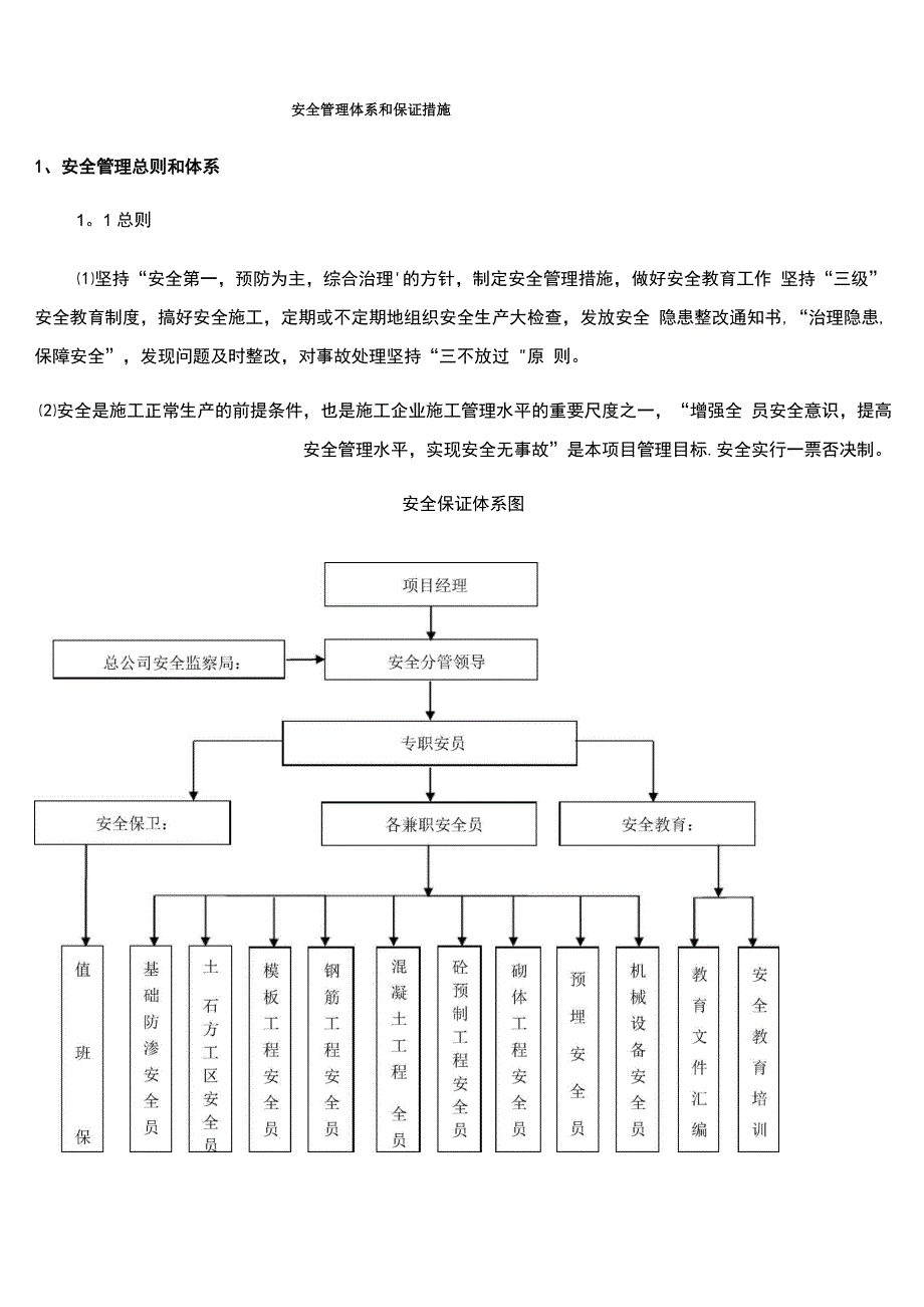 安全管理体系和保证措施_第1页