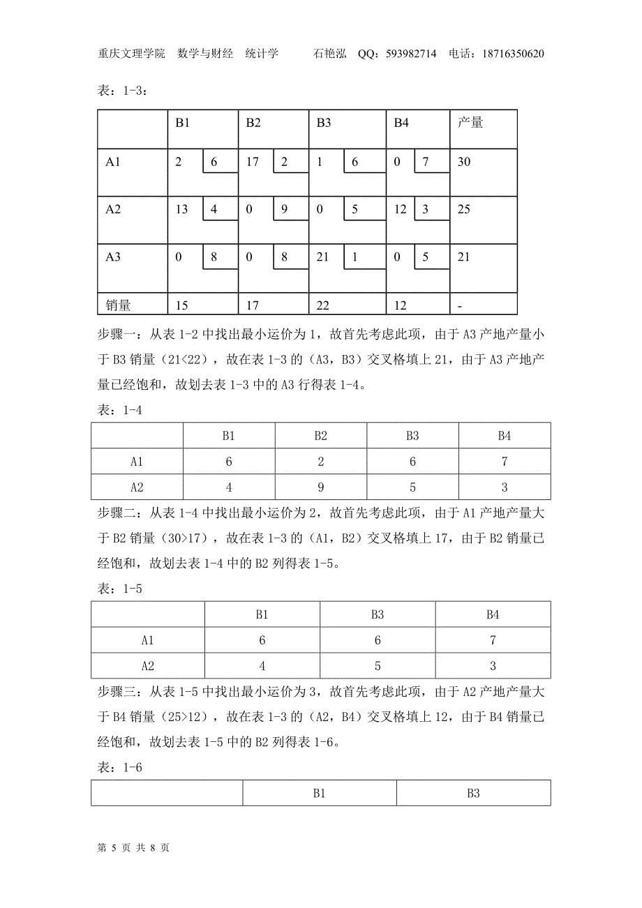 运筹学论文产销不平衡运输问题.doc_第5页