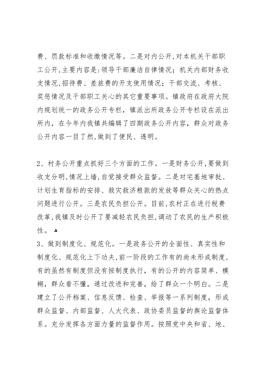 镇政府政务公开自查报告_第3页