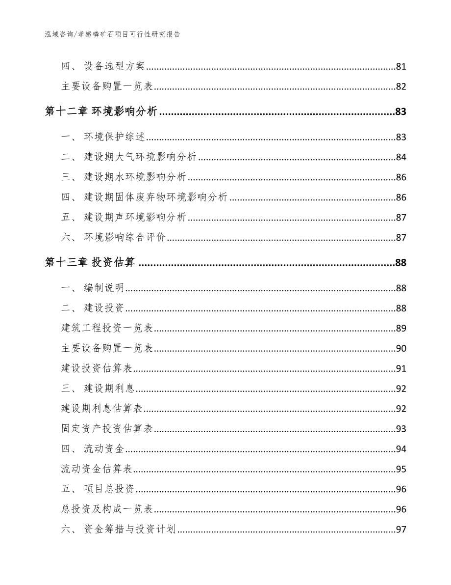 孝感磷矿石项目可行性研究报告_模板范文_第5页