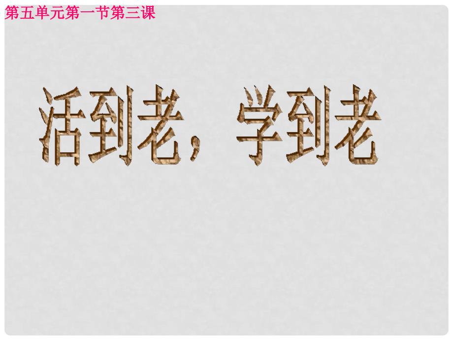 湖南省耒阳市冠湘中学中考政治 九年级 活到老学到老复习课件_第1页