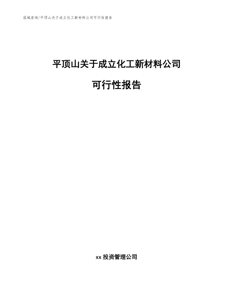 平顶山关于成立化工新材料公司可行性报告【参考模板】_第1页