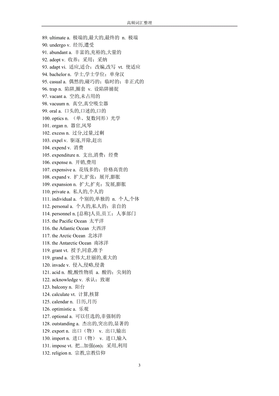 (word完整版)十年高考英语高频词汇归纳-推荐文档.doc_第3页