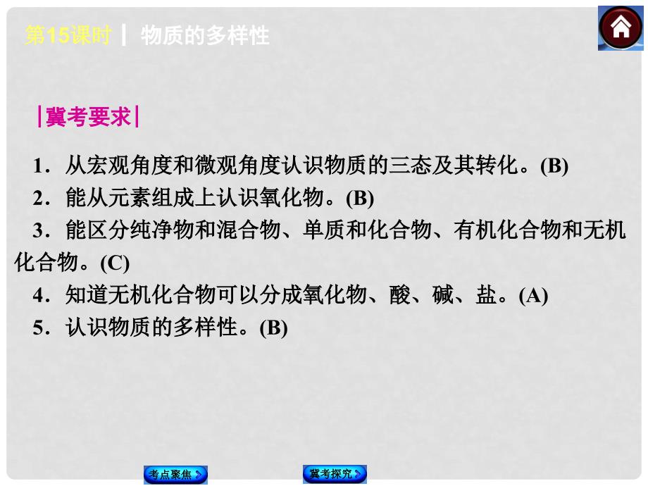 河北省石家庄市第三十一中学中考化学 第15课时《物质的多样性》复习课件_第2页