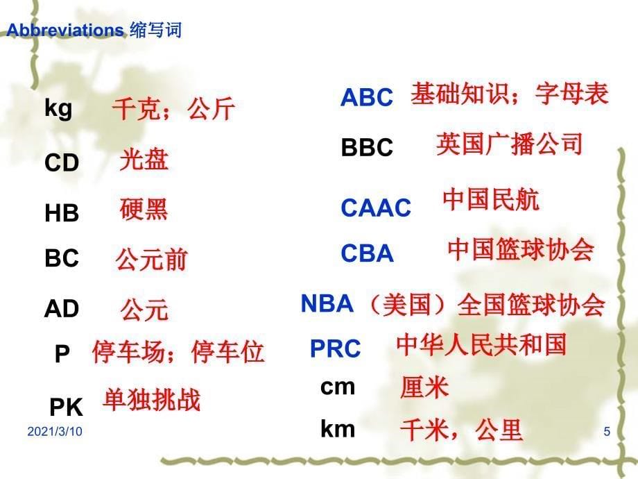 七年级上册英语复习课件_第5页