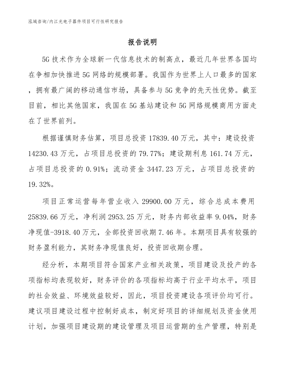 内江光电子器件项目可行性研究报告（范文）_第2页
