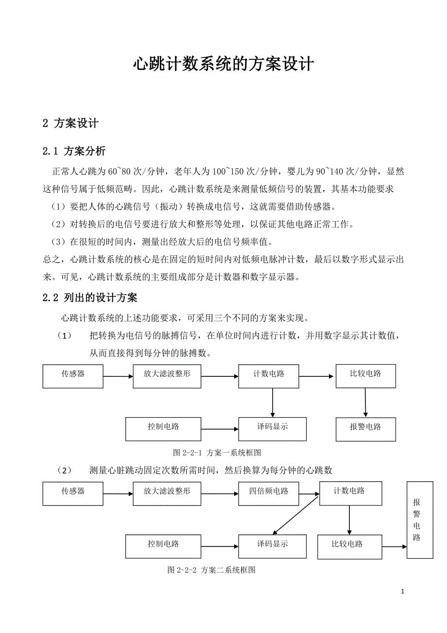 心跳计数系统的方案设计_第1页