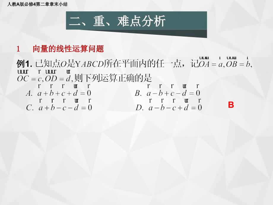 人教A版必修四第二章 平面向量-----章末小结_第3页