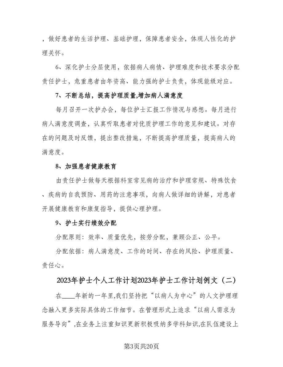 2023年护士个人工作计划2023年护士工作计划例文（四篇）.doc_第3页