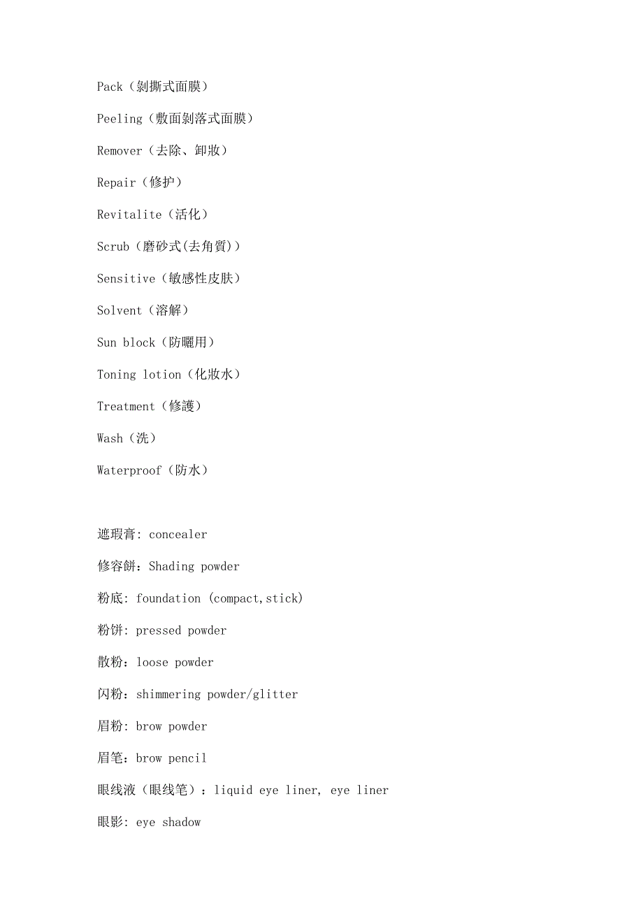 化妆品英文单词大全.doc_第3页