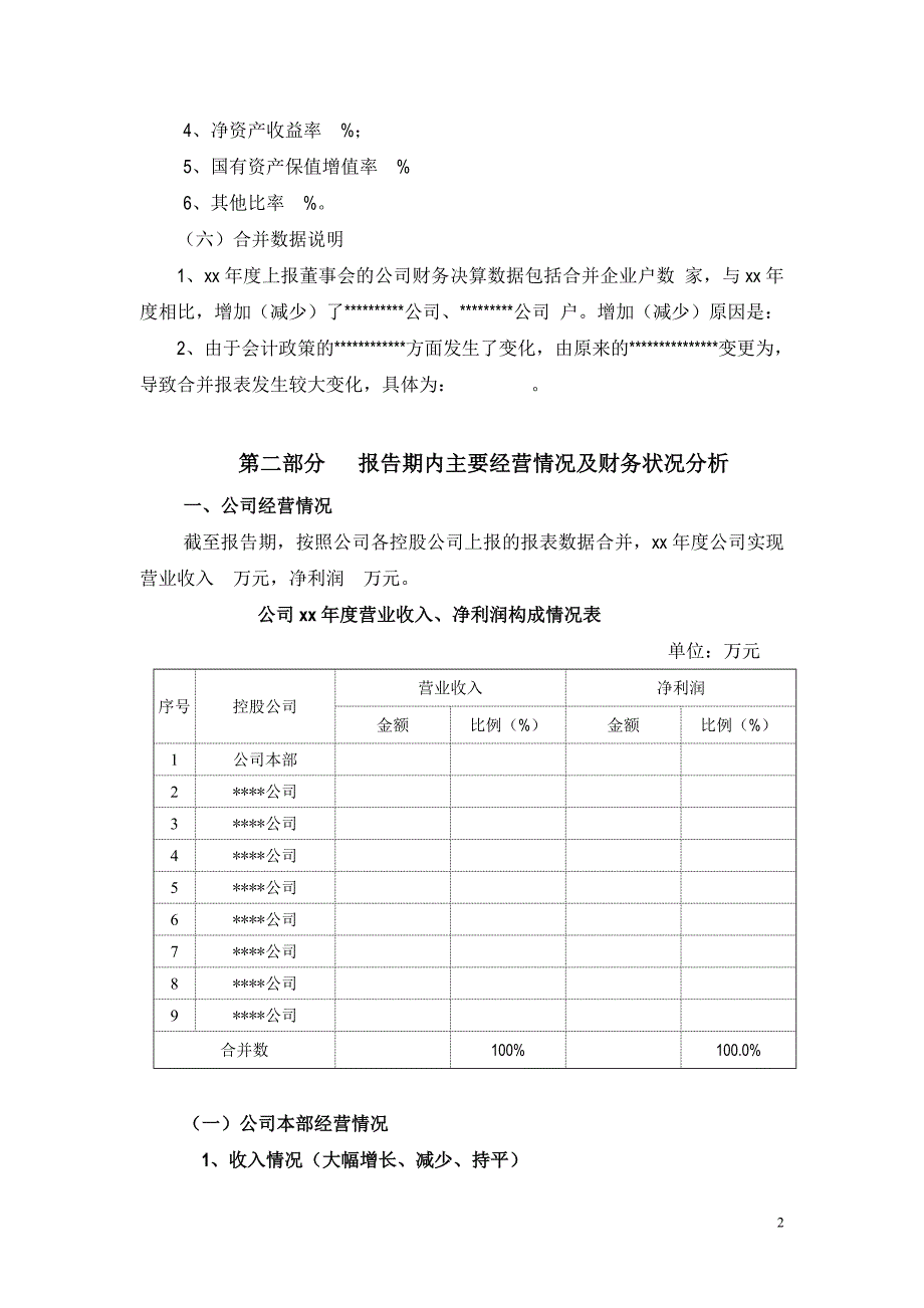 财务报告模版(向股东会、董事会)_第2页