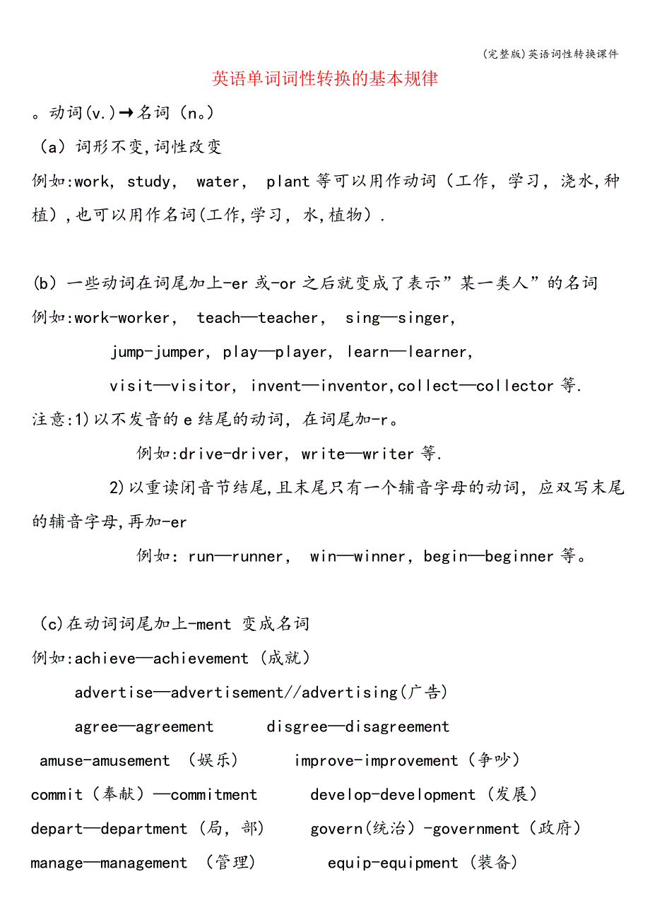 (完整版)英语词性转换课件.doc_第1页