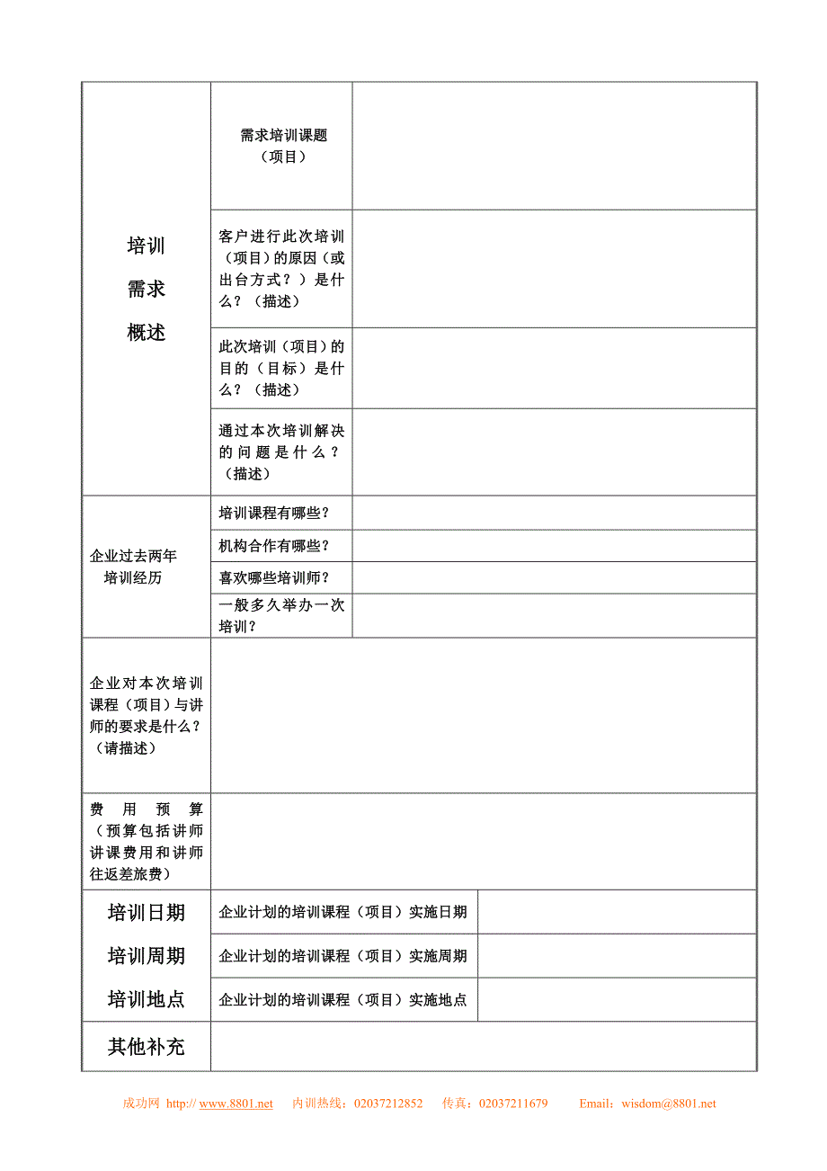 培训意向表企业内训需求调研_第2页