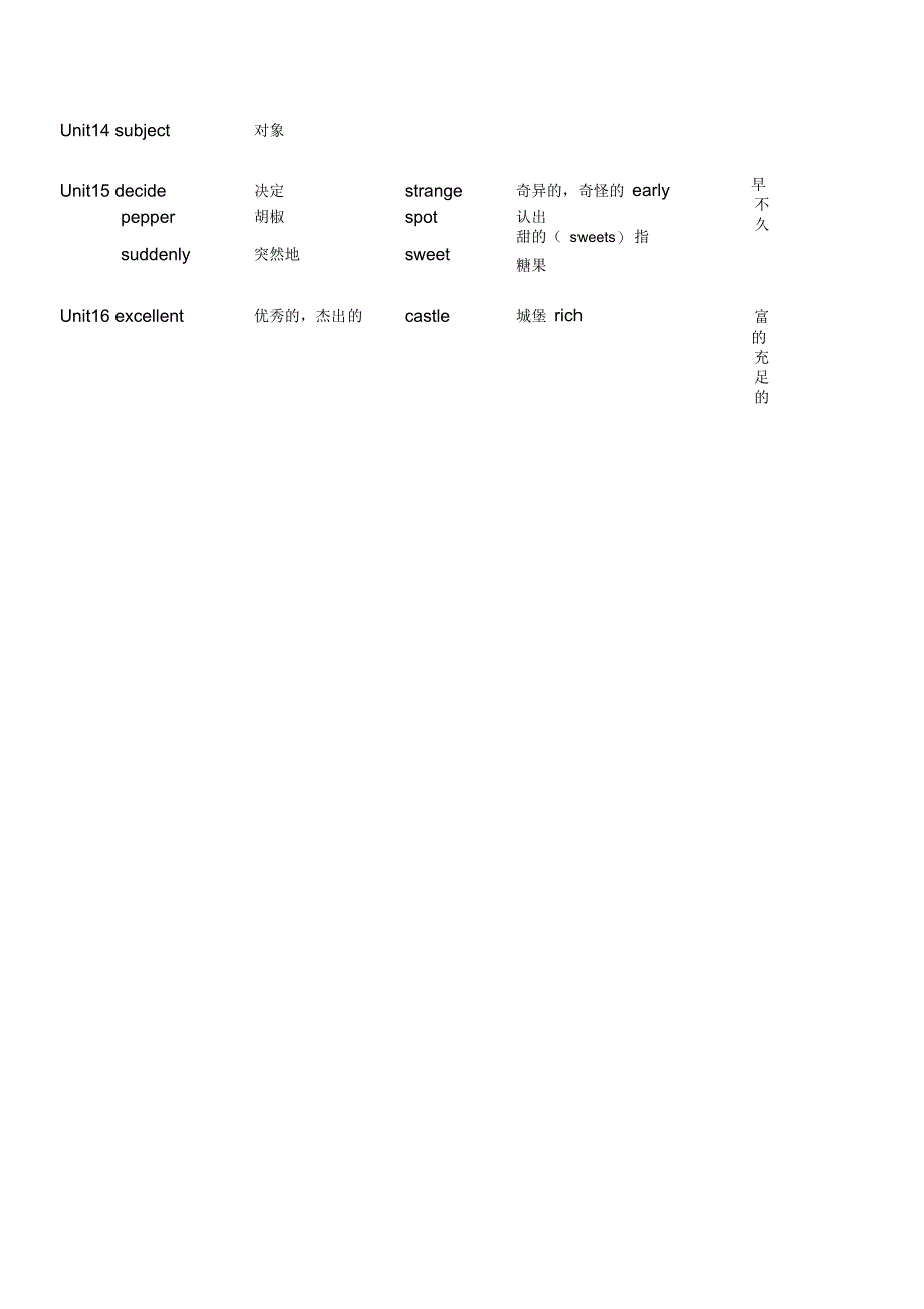 剑桥少儿英语三级词汇表_第4页