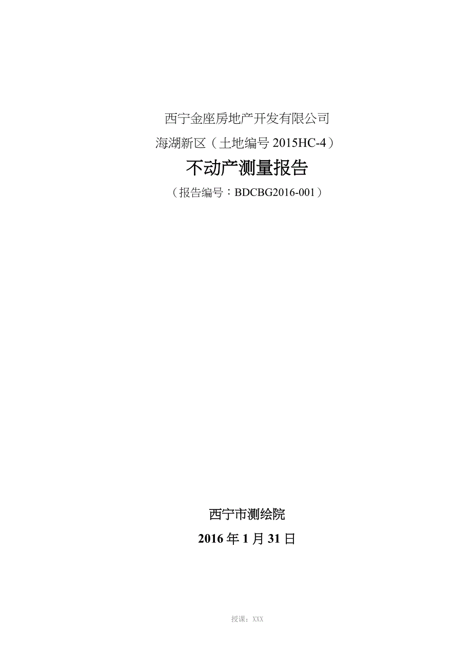 不动产测量报告模板_第1页