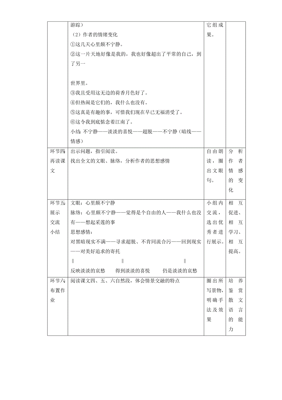 高中语文 1_1 荷塘月色教学设计 新人教版必修2_第3页