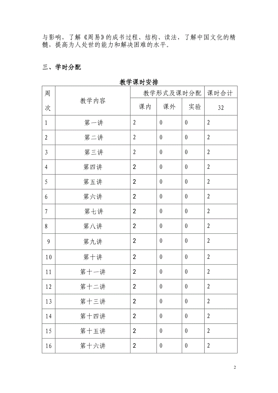 《周易与人生》教学大纲_第2页