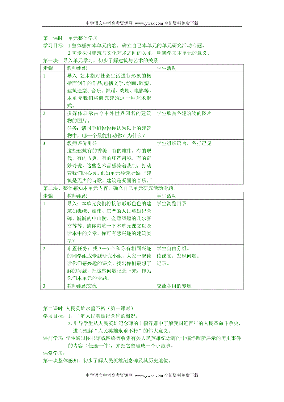 苏教版语文七年级下册第三单元教学设计.doc_第2页