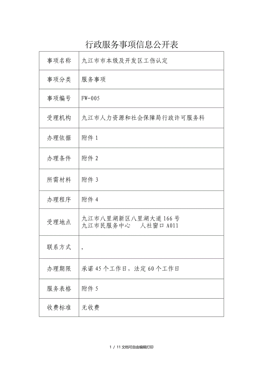 行政服务事项信息公开表_第1页