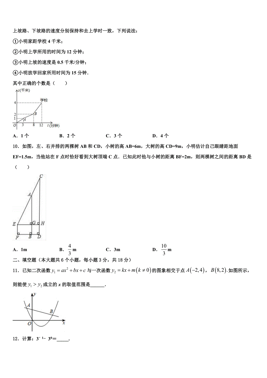 2023届安徽省合肥市巢湖市中考数学仿真试卷含解析_第2页