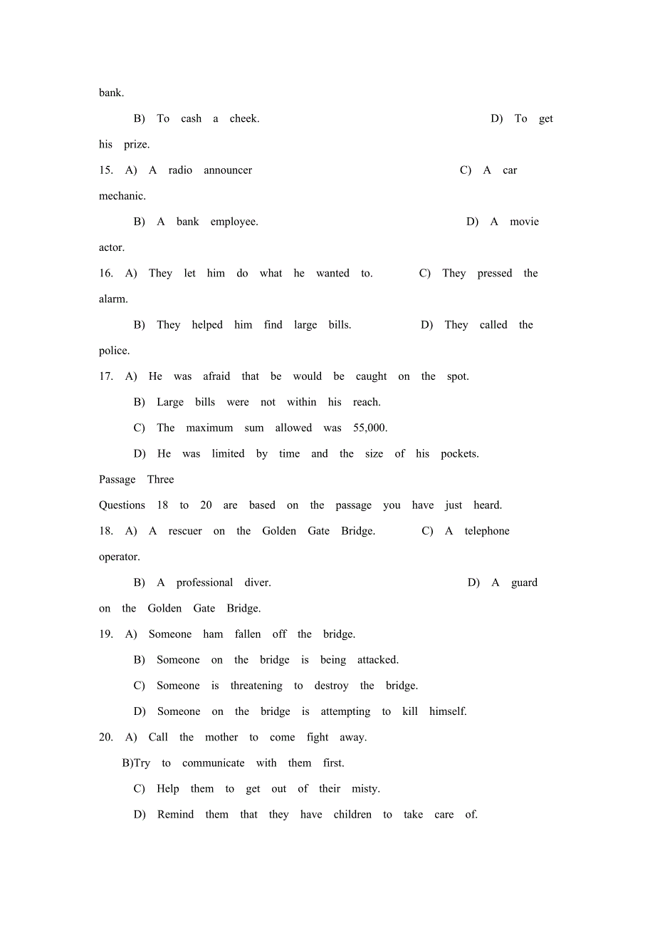 四级考试2003年9月_第4页