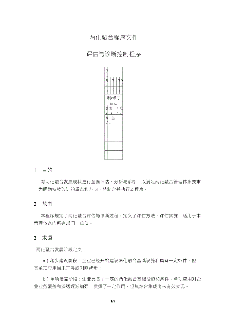 两化融合评估与诊断控制程序_第1页