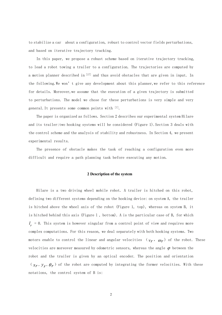 一种实用的办法--带拖车移动机器人的反馈控制外文文献翻译@中英文翻译@外文翻译_第3页