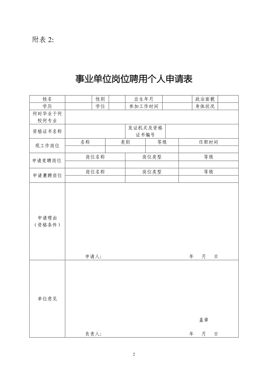 事业单位岗位说明书(样表)_第2页