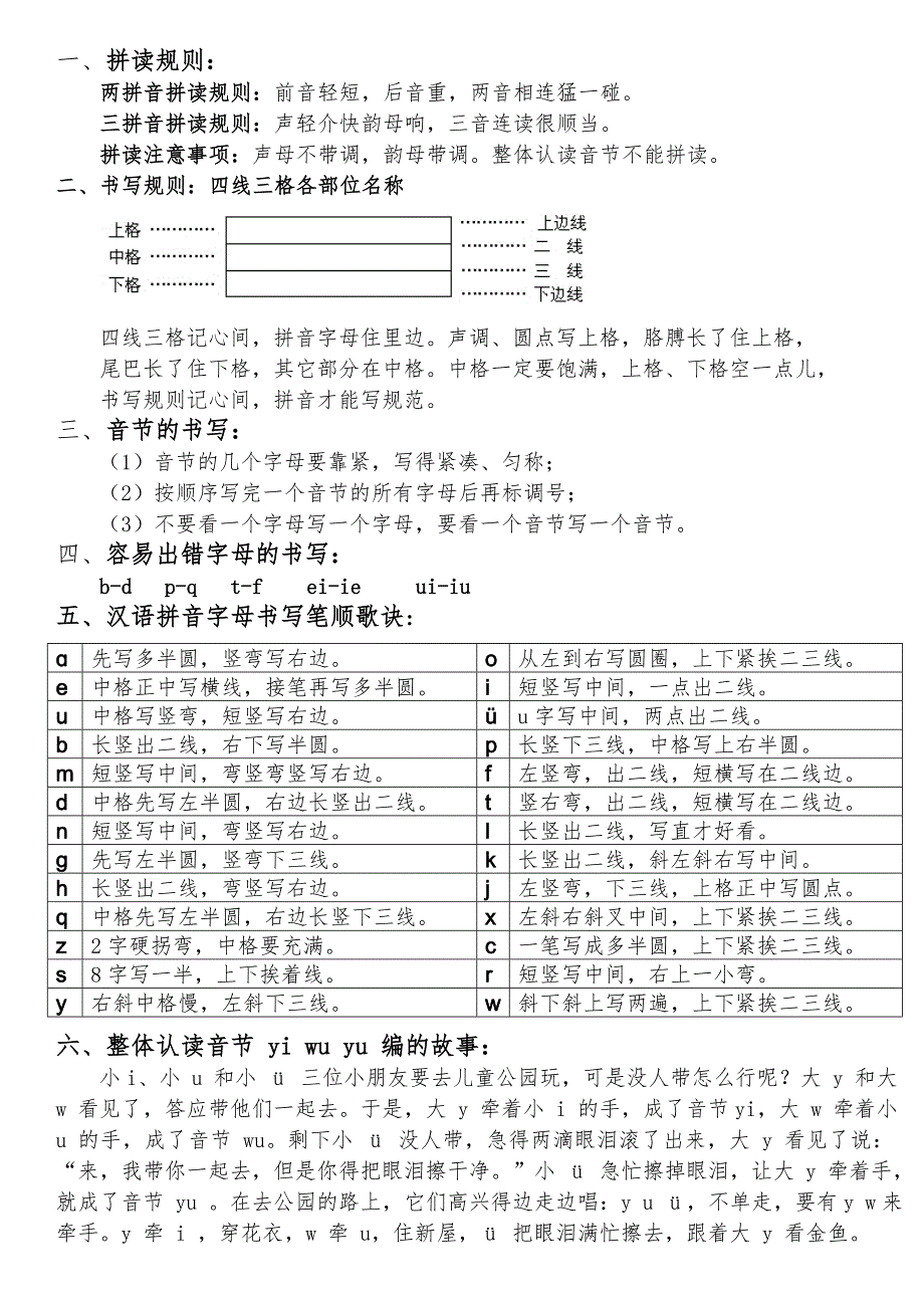 小学汉语拼音声母表韵母表26个字母书写笔顺_第2页