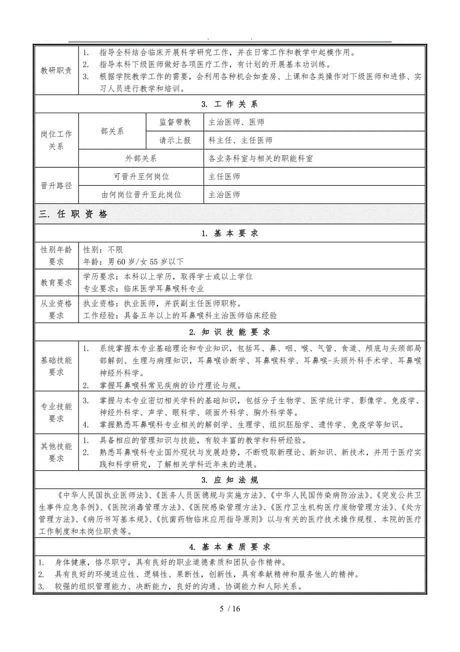 耳鼻喉科岗位职责说明_第5页