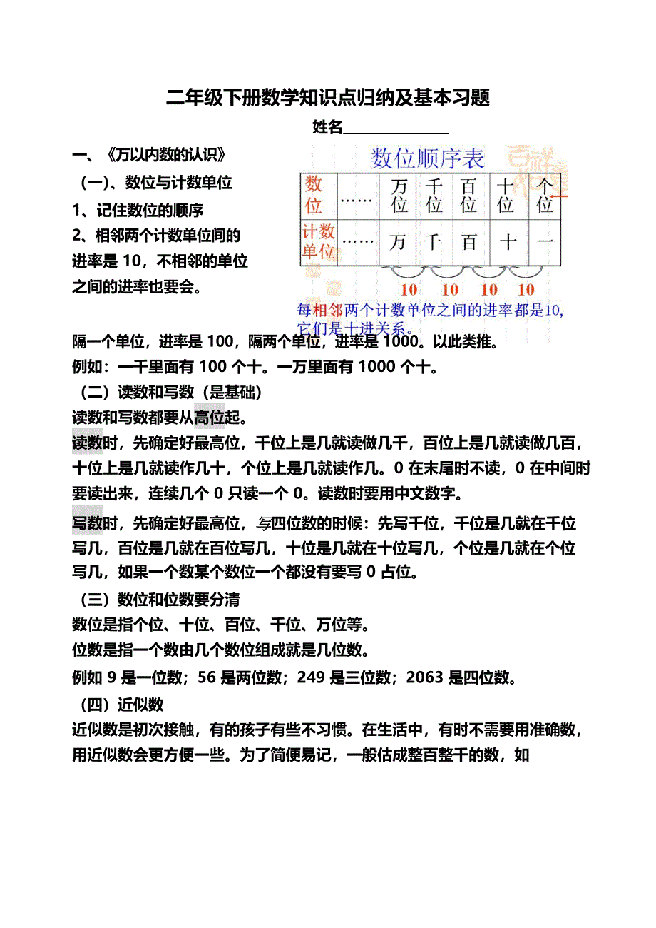 (完整版)青岛版五四制二年级数学下册知识点归纳及基本习题,推荐文档_第1页