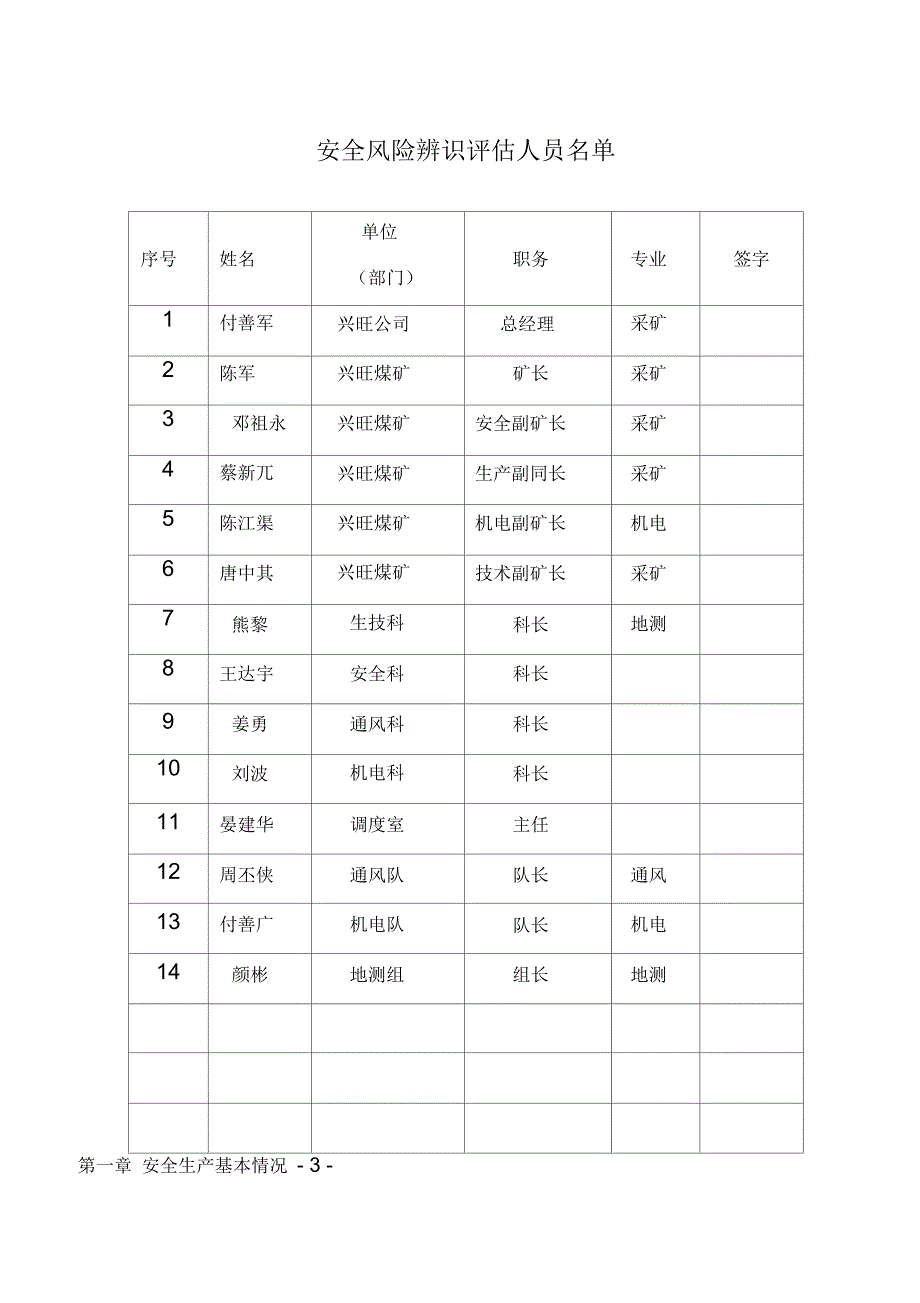 某煤矿年度安全风险辨识评估报告(54页)_第2页