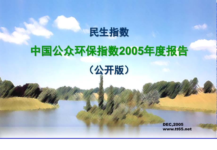 民生指数中国公众环保指数2005报告公开版_第1页