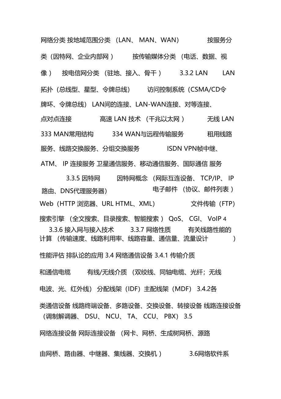 计算机软考网络工程师考纲_第5页