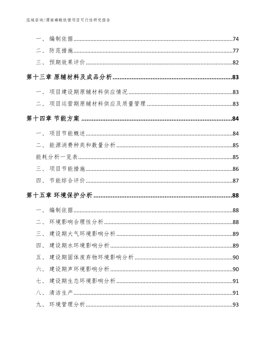 渭南磷酸铁锂项目可行性研究报告_模板范本_第4页