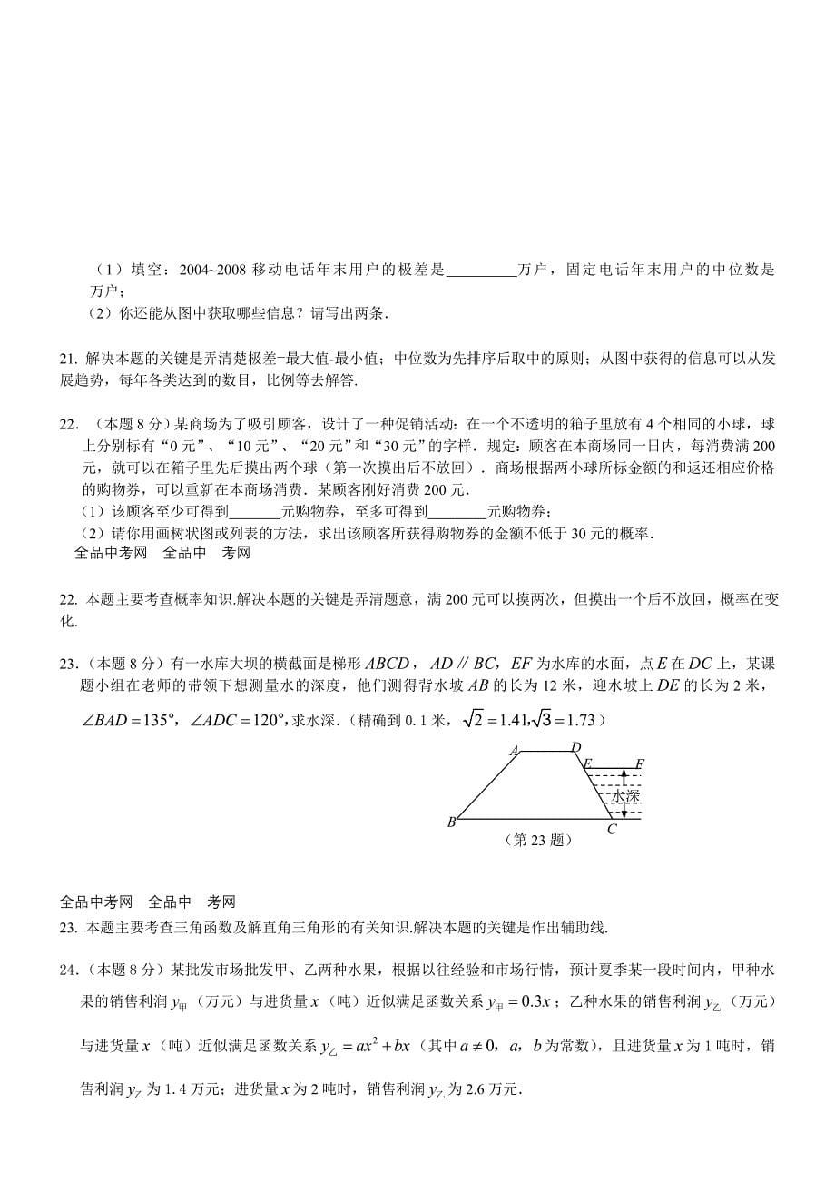 山西省太原市中考数学试卷_第5页