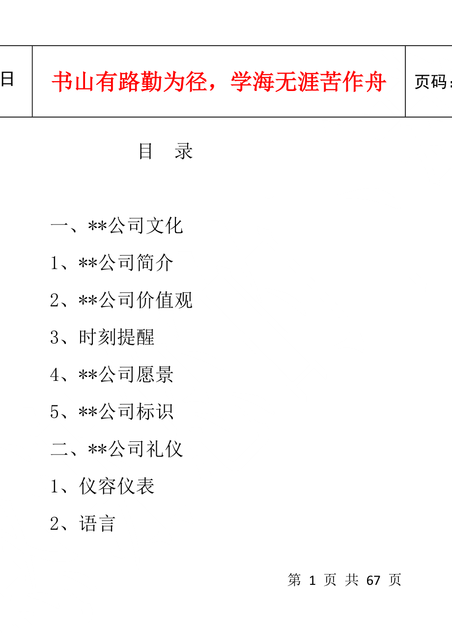 汽车装饰公司员工手册_第1页