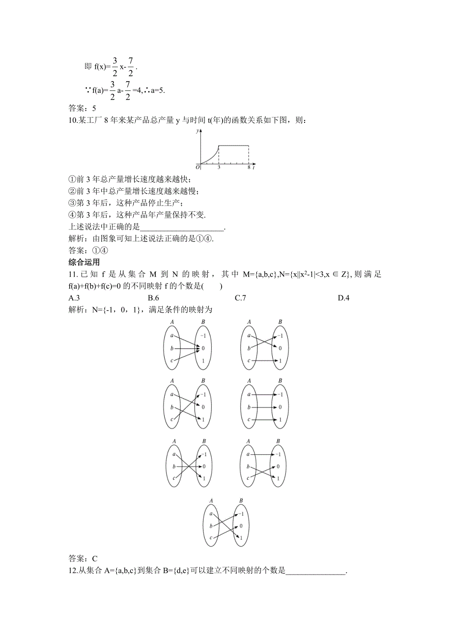 高一数学人教A版必修1课后导练：1.2.2函数的表示法 Word版含解析_第3页