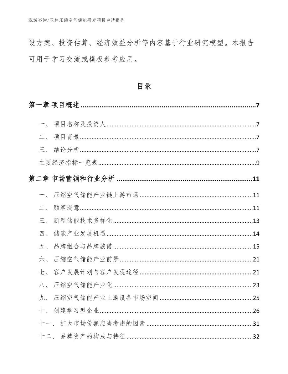 玉林压缩空气储能研发项目申请报告（范文模板）_第2页