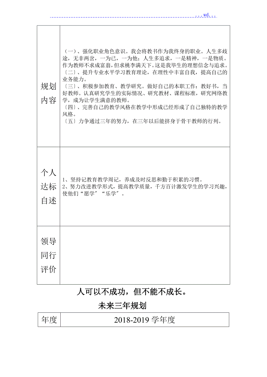 教师个人成长档案模板_第4页