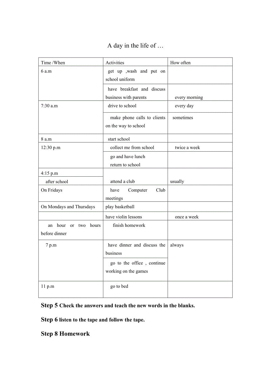 上海版牛津英语7AUnit2教学设计_第2页