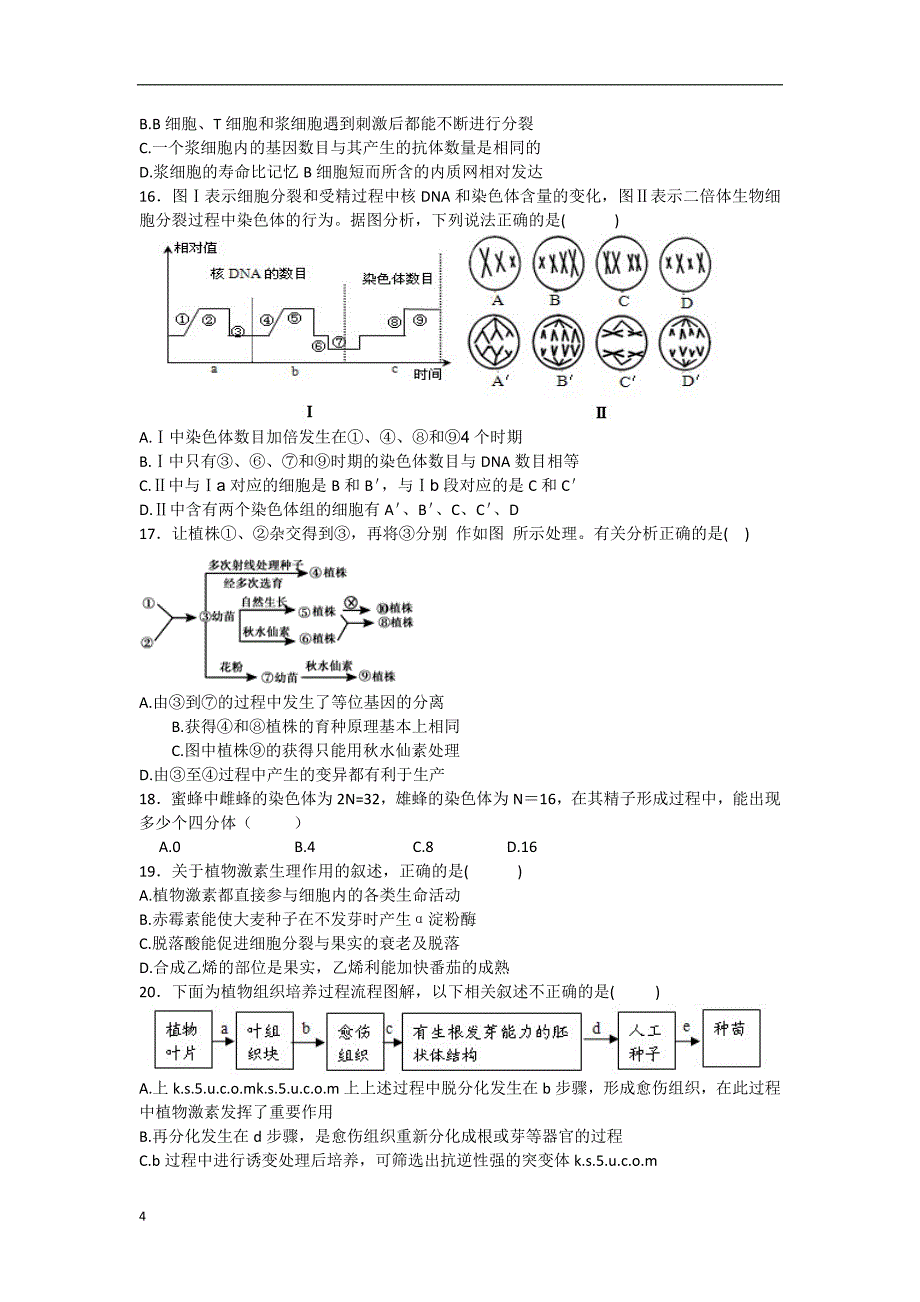 广东省陆丰市2012-2013学年高二生物下学期第一次月考试题新人教版.doc_第4页