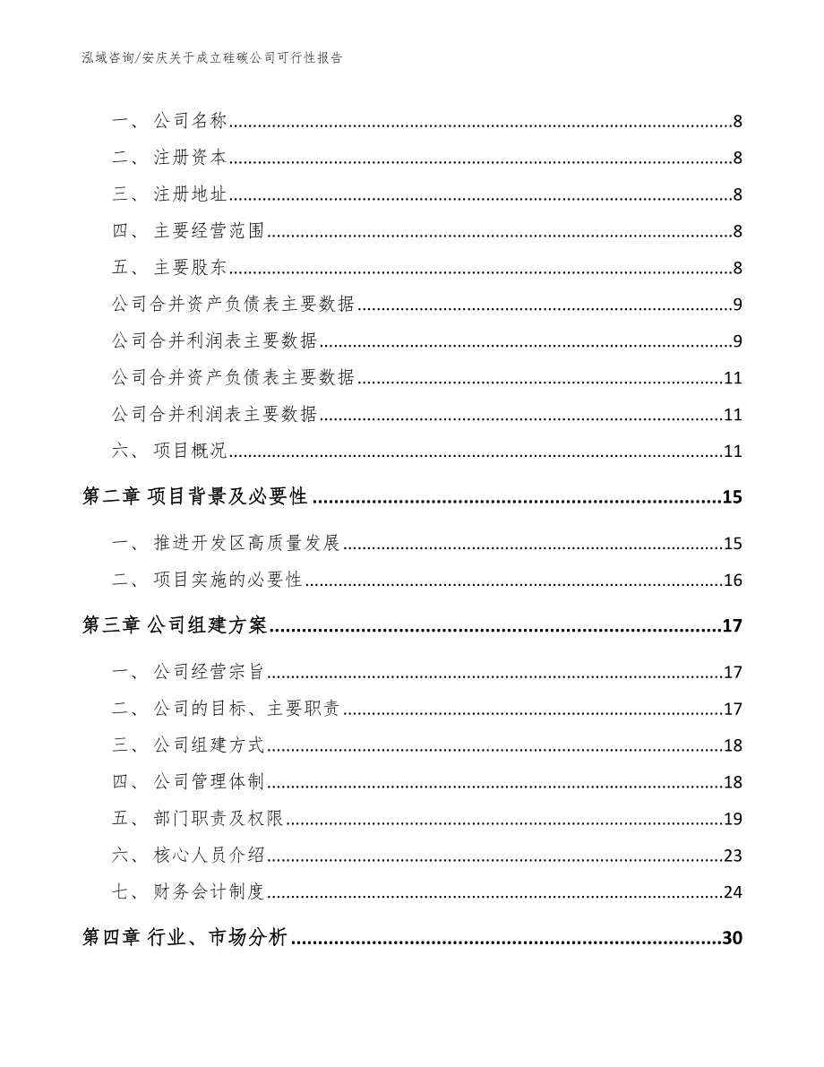 安庆关于成立硅碳公司可行性报告（范文模板）_第3页