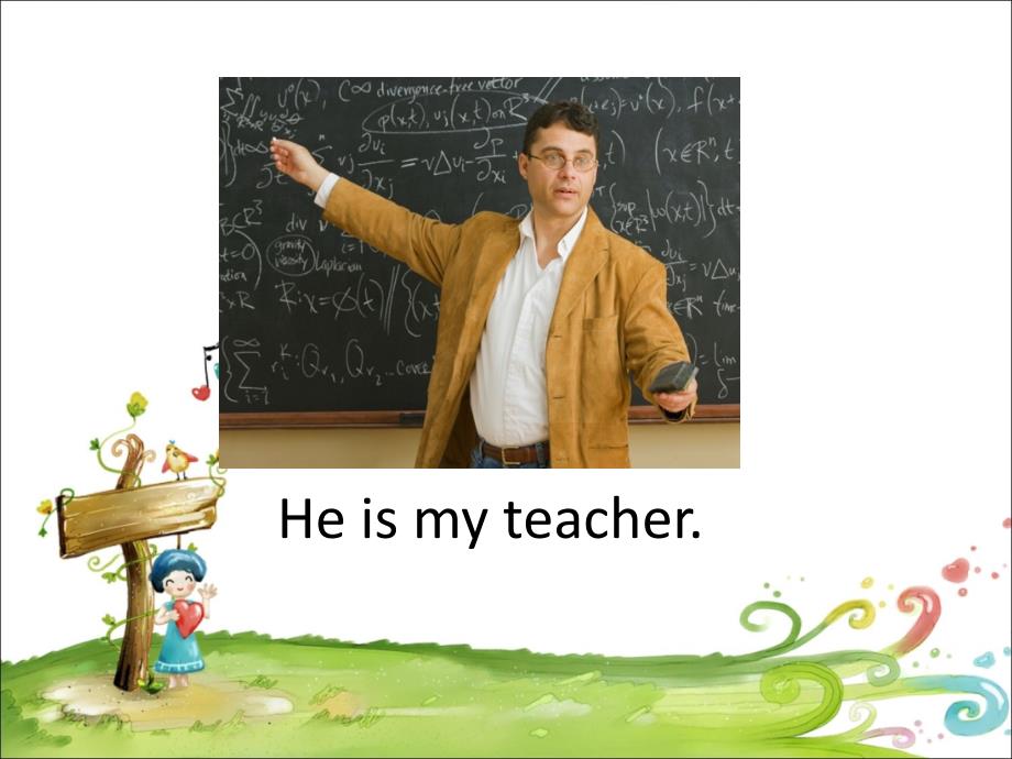 一年级上册英语课件Lesson 8 My Teacher 冀教版一起_第3页