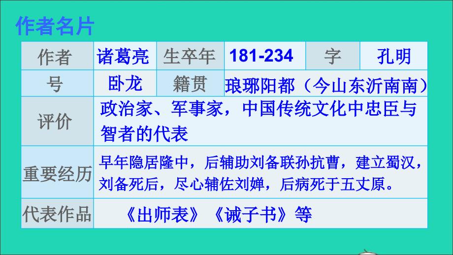 九年级语文下册 第六单元 23 出师表名师公开课省级获奖课件 新人教版_第4页