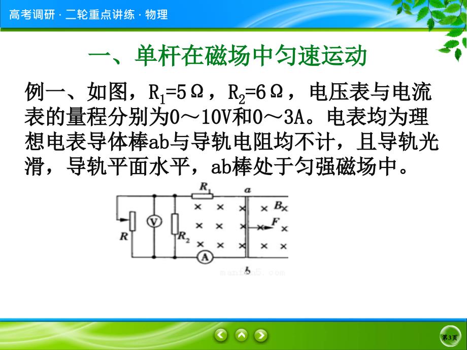 电磁感应中的“杆 轨道”模型_第3页